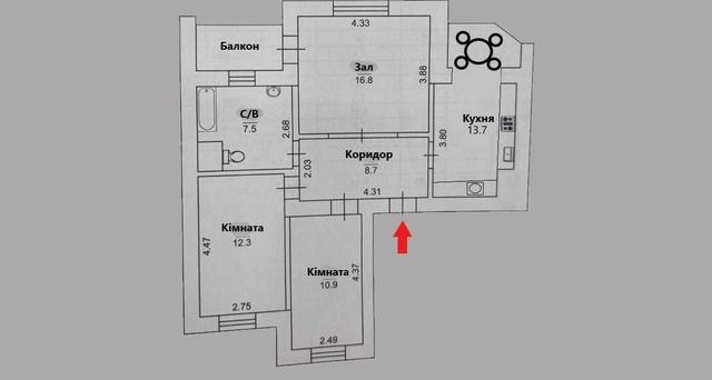 3-кімнатна квартира, вул. Корольова 2а — фото 19