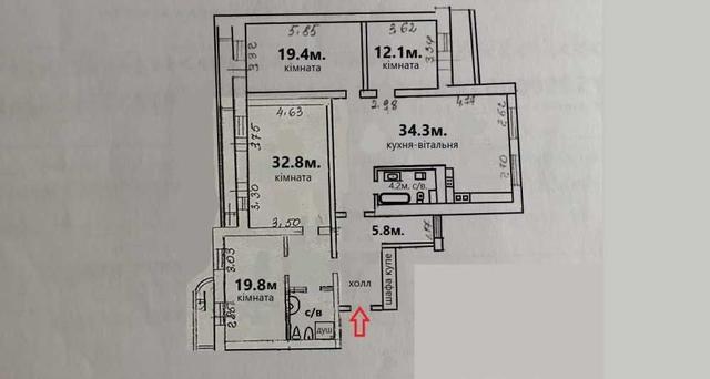 4-кімнатна квартира, вул. Олександра Довженка 14 — фото 23